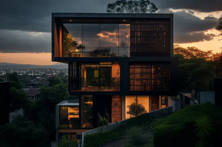 Experiencia única en una villa de lujo con fachada de piedra natural y vistas panorámicas