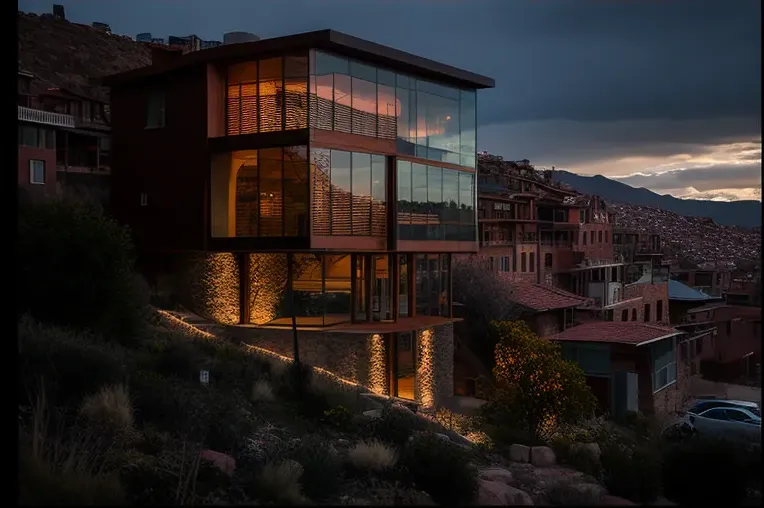 Villa de Vidrio con Terrazas y Vistas Panorámicas en Bolivia