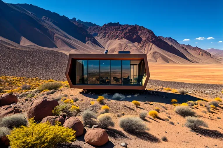 Vistas impresionantes de las montañas nevadas y arquitectura de vanguardia en esta Casa en Iquique, Chile