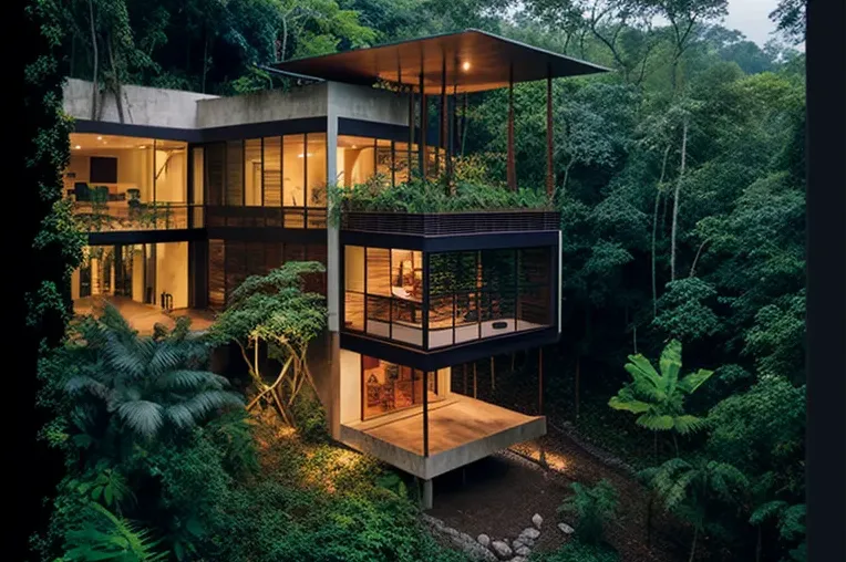 Vista impresionante en medio de la jungla: Casa de arquitectura ecológica