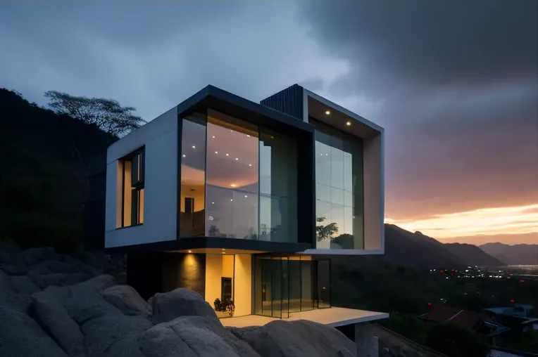 Arquitectura moderna y vistas impresionantes en esta Villa exclusiva con vistas de las montañas nevadas en Santa Marta