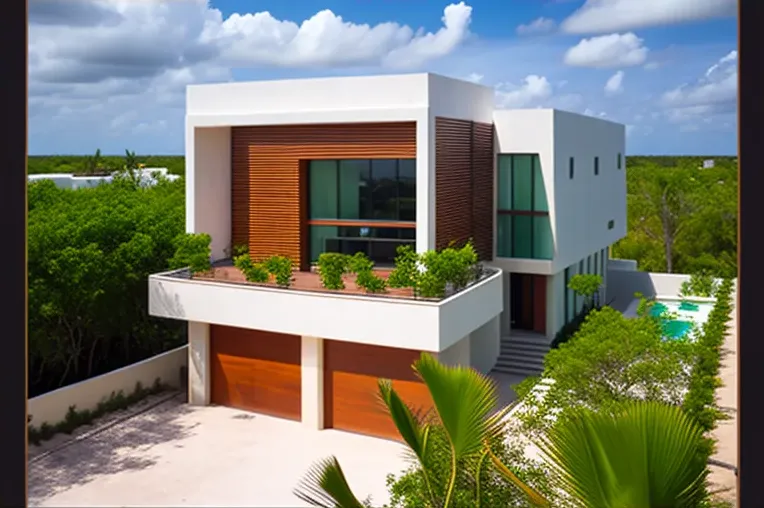 Casa High-tech con vistas panorámicas y garaje privado en Playa del Carmen