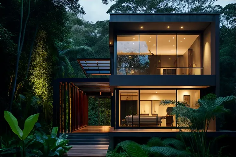 Escape a la selva en esta villa de estilo high-tech