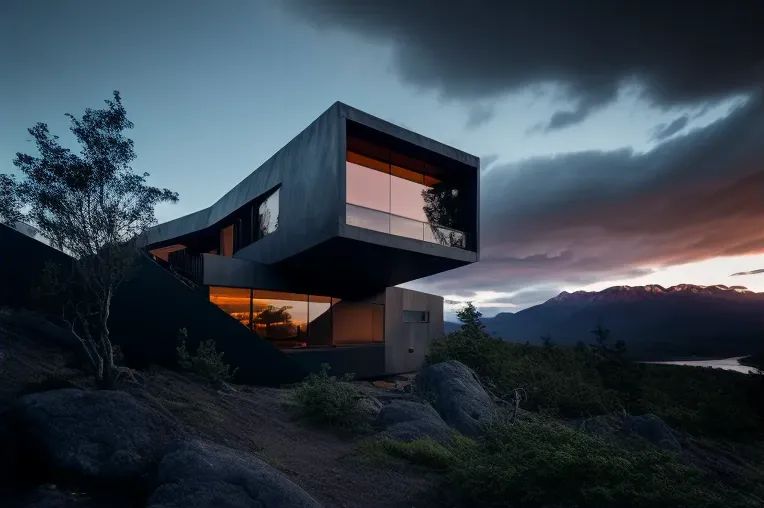 Sueño high-tech en la montaña: Villa con vistas al atardecer y piscina al aire libre en Pucón