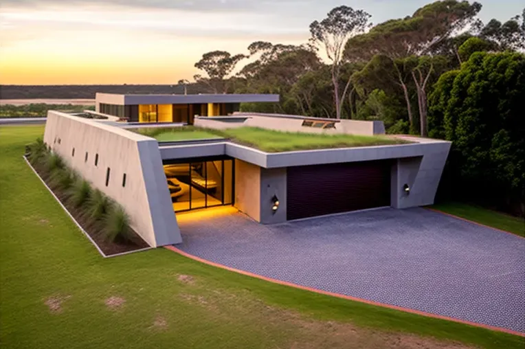 Villa de lujo construida en pizarra y piedra natural con garaje privado y jardines con cascadas