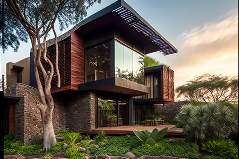 La armonía entre la naturaleza y la arquitectura: villa de lujo con una mezcla de materiales