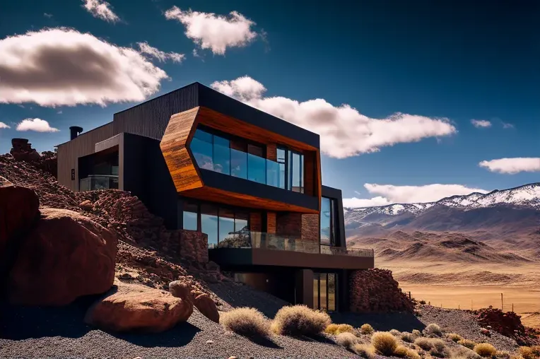 Retiro de lujo en la montaña: villa de arquitectura moderna con terrazas panorámicas en Chile