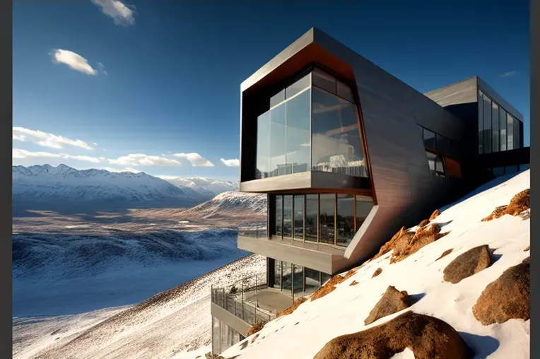 Un paraíso de la montaña: Villa moderna con vistas panorámicas, jacuzzi rodeado de vapor y terrazas en Valle Nevado, Chile