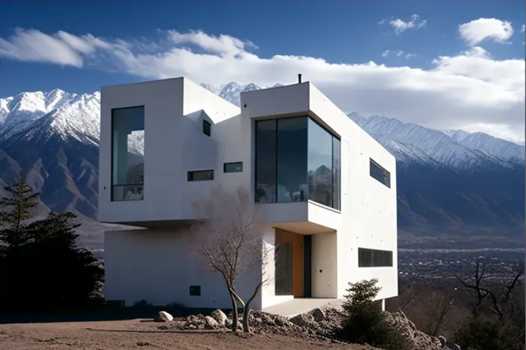 Elegante minimalismo: Villa con vistas panorámicas y sistema de iluminación exterior