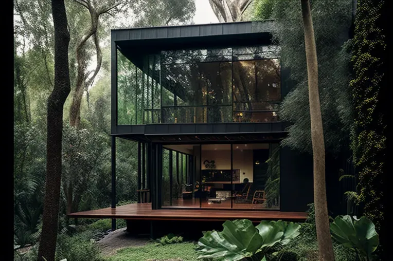 Oasis en el bosque: Casa contemporánea rodeada de niebla en México City