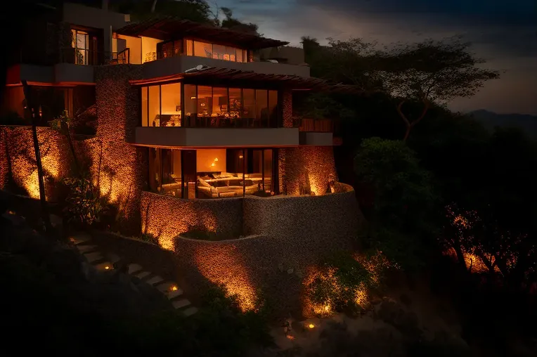 Disfruta de la naturaleza en esta villa con iluminación natural y entrada privada con cascada