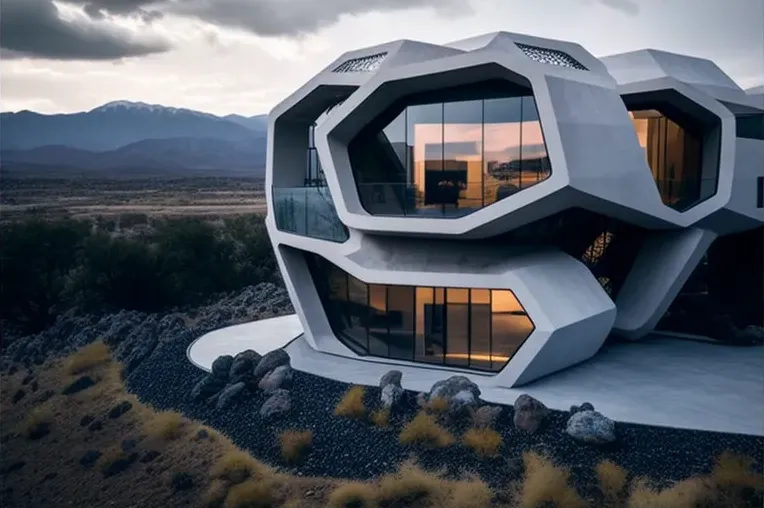 Tecnología de vanguardia con vistas a las montañas nevadas