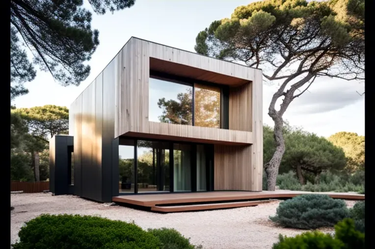 Disfruta de las vistas panorámicas desde las terrazas en esta Villa construida en aluminio, bambú, madera laminada y hormigón visto