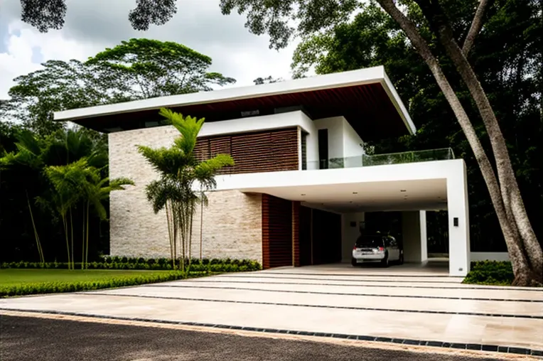 Casa de ensueño con acabados de aluminio, madera laminada, marmol blanco y piedra natural