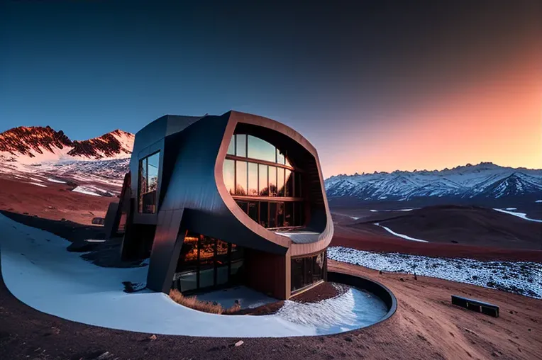 Un Refugio en la Montaña: Villa de Arquitectura de Vanguardia con Espacios Abiertos y Terrazas con vistas panorámicas en Valle Nevado, Chile