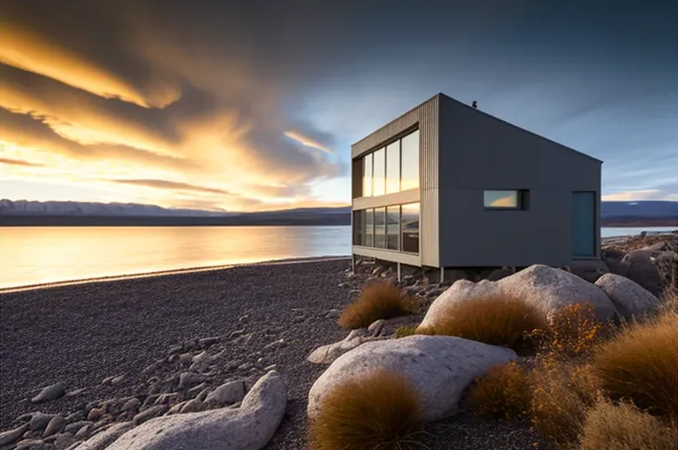 Armonía con la naturaleza en Puerto Natales: Villa minimalista con jardines y cascadas cerca de la playa