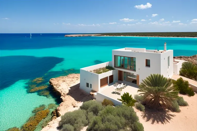 Una oasis privada en Formentera con construcción de bambú