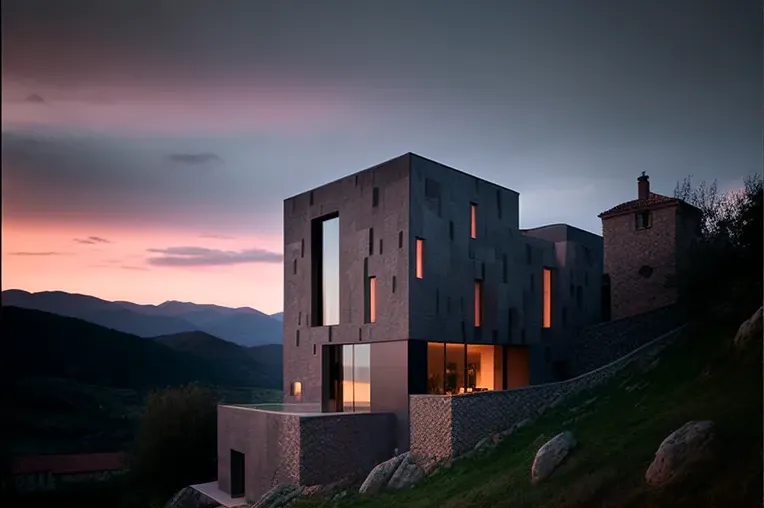 Espectacular vista del atardecer en esta casa de lujo high-tech en Girona