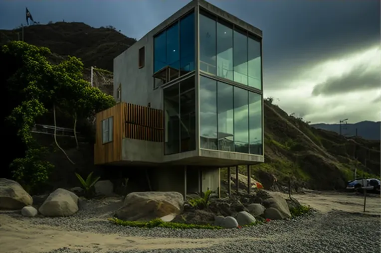 Escape a la privacidad y tranquilidad en esta Casa de arquitectura ecológica con muros de privacidad con vegetación en Quito