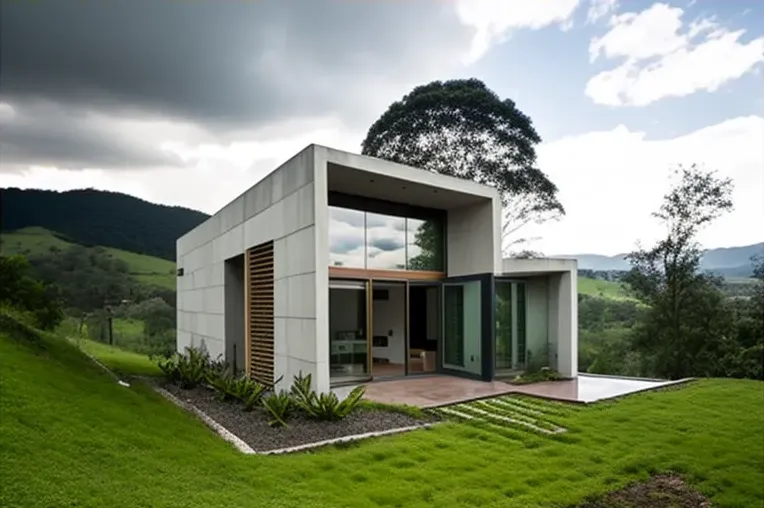 Fachada de piedra natural y diseño sostenible en esta casa minimalista en San Andrés