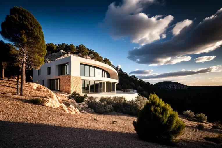 Escape a las vistas impresionantes en esta villa de diseño con espacios abiertos