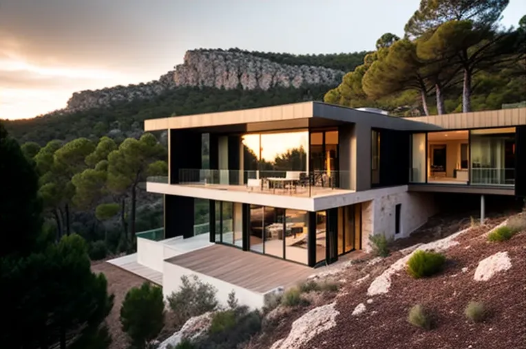 Villa de ensueño con vistas impresionantes y sistema de iluminación exterior