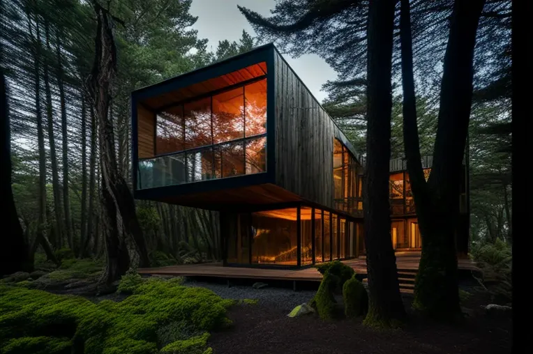 La naturaleza en casa: Villa de diseño rodeada de bosque y niebla en Puerto Varas