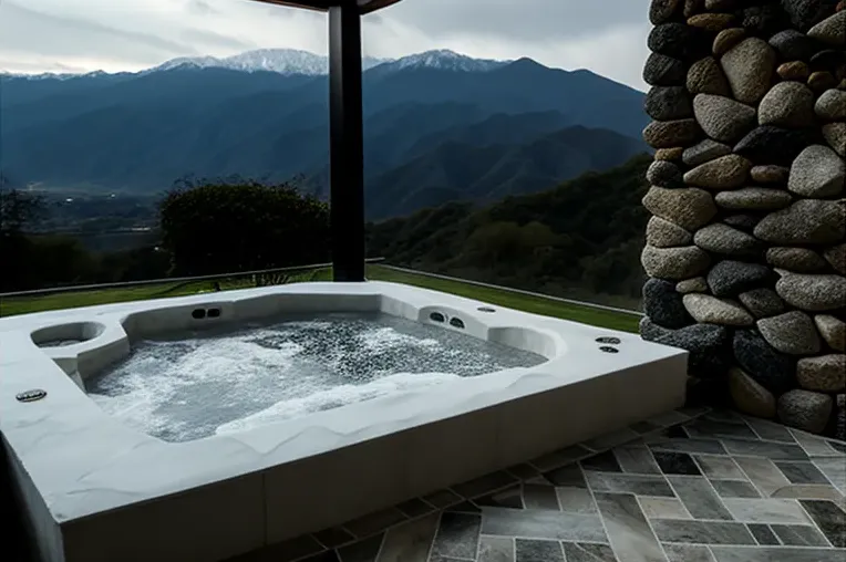 Espectaculares vistas de montañas nevadas en casa de lujo de estilo industrial