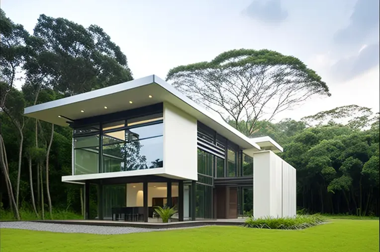 Jardines con cascadas en Villa de Estilo Contemporáneo