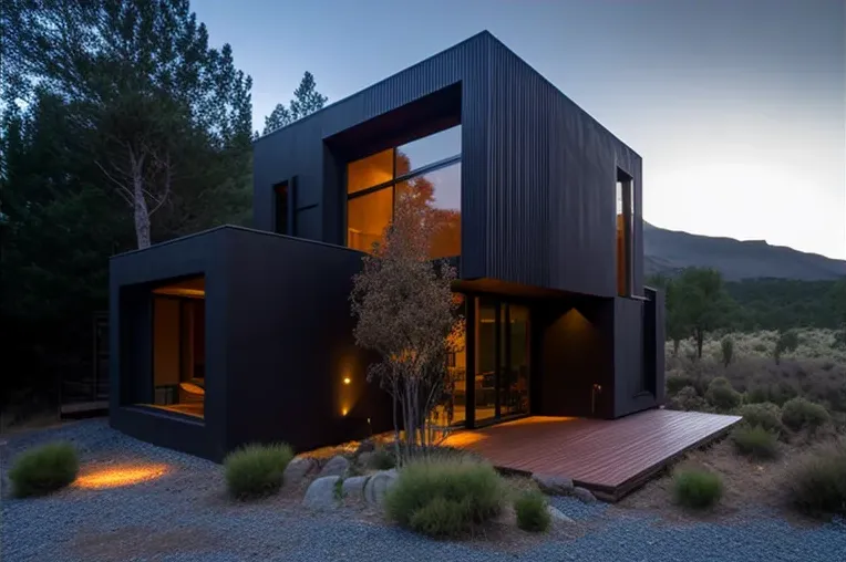 Experimente con la combinación de tecnología y naturaleza en esta Casa de fibra de carbono y entrada privada con cascada en Pucón