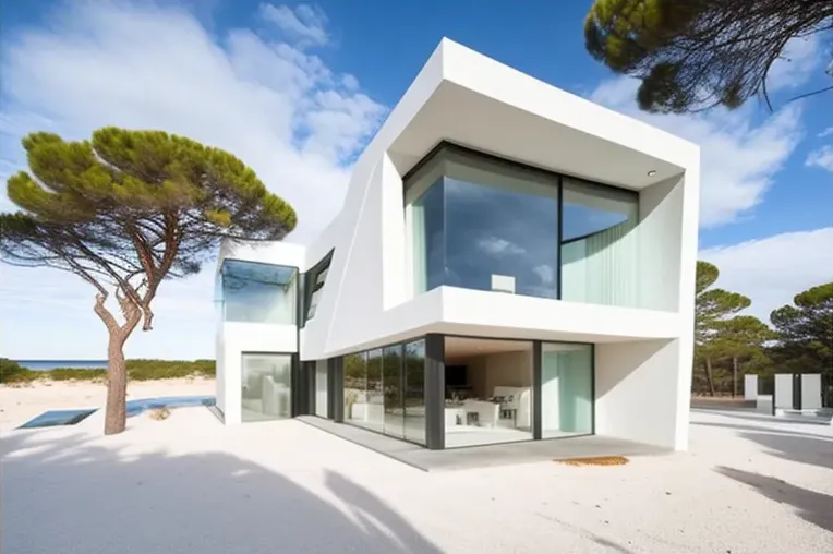 Terrazas con vistas panorámicas: Villa de lujo cerca de la playa