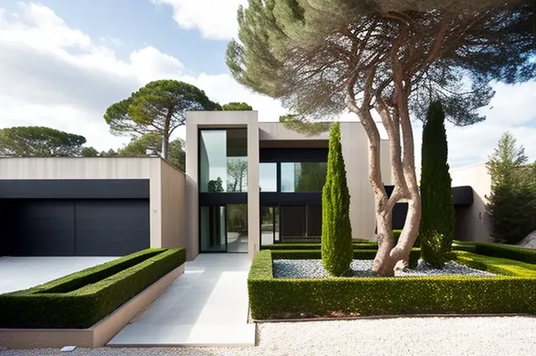 Diseño moderno y materiales naturales en esta casa con jardines privados en Mallorca