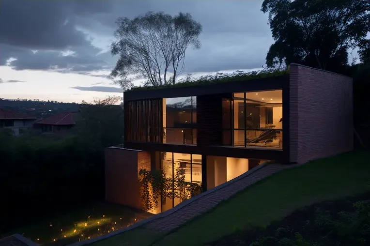 La belleza del minimalismo: Villa con curvas imposibles y vistas al atardecer en las montañas de Bogotá