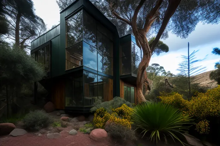 Escape a la naturaleza en esta Casa de pizarra y aluminio con fachada elíptica en La Paz