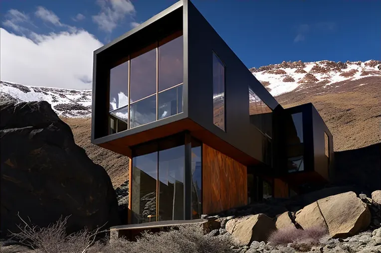 Casa de materiales de alta calidad y jardines con cascadas en Valle Nevado