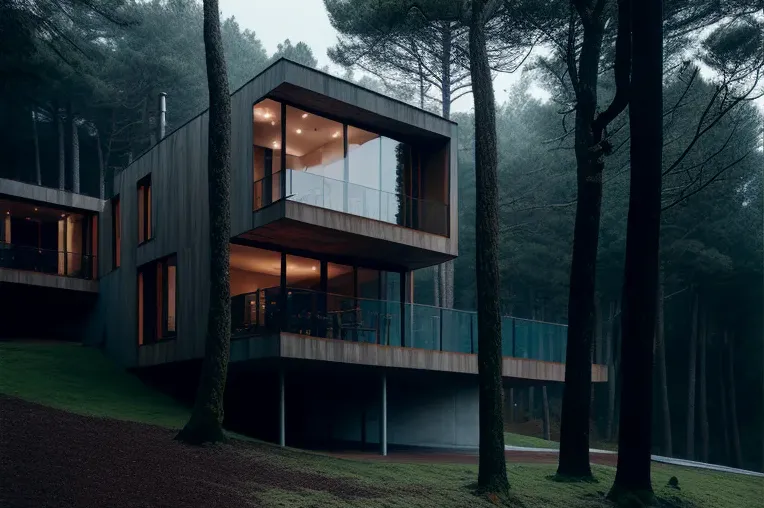 Relájese en la niebla en esta Villa de arquitectura de diseño con materiales modernos y resistentes en San Sebastián