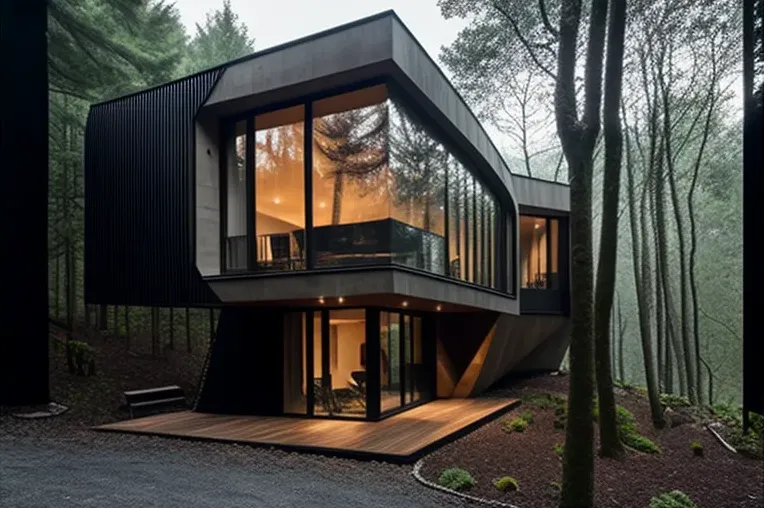 Experimente con la combinación de la naturaleza y la tecnología en esta Villa de aluminio y acero inoxidable con entrada privada con cascada en San Sebastián