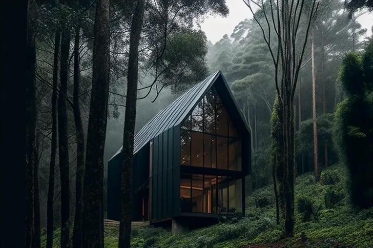 Escape a la naturaleza en una casa de pizarra con sistema de iluminación exterior en Bogotá