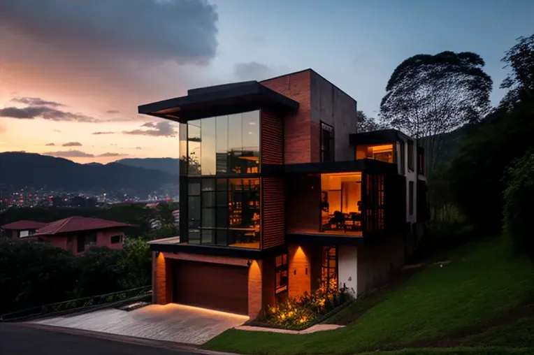 Experimente la lujosa vida en esta villa de estilo contemporáneo en Medellín