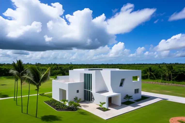 Montañas nevadas y vistas de atardecer en esta casa minimalista de Punta Cana