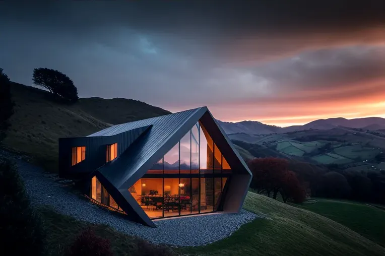 Propiedad única con vistas de las montañas nevadas y diseño high-tech en Cantabria