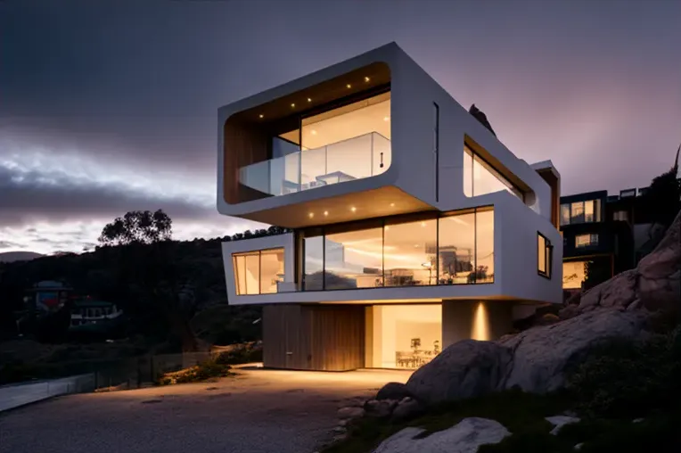 Villa de diseño con vistas panorámicas de las montañas en Valparaíso