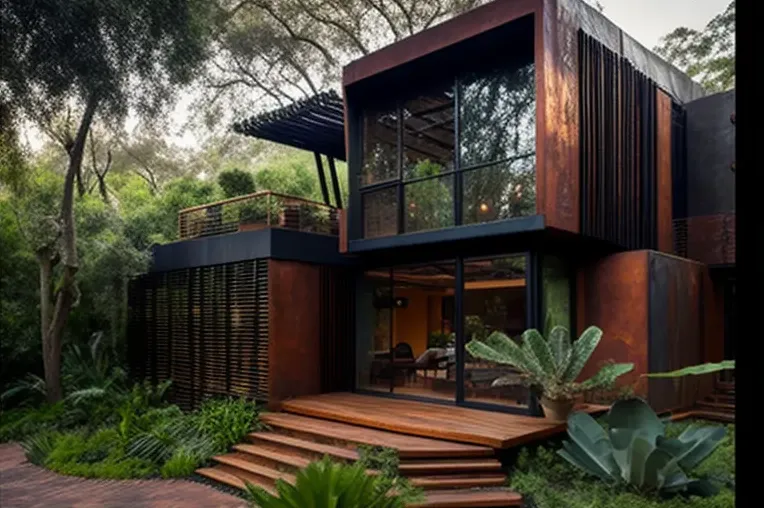 Escape a la naturaleza en esta impresionante casa de estilo industrial