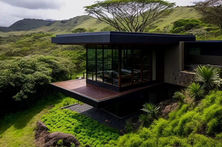 Diseño de vanguardia y materiales duraderos en esta Villa con techos altos en Galápagos