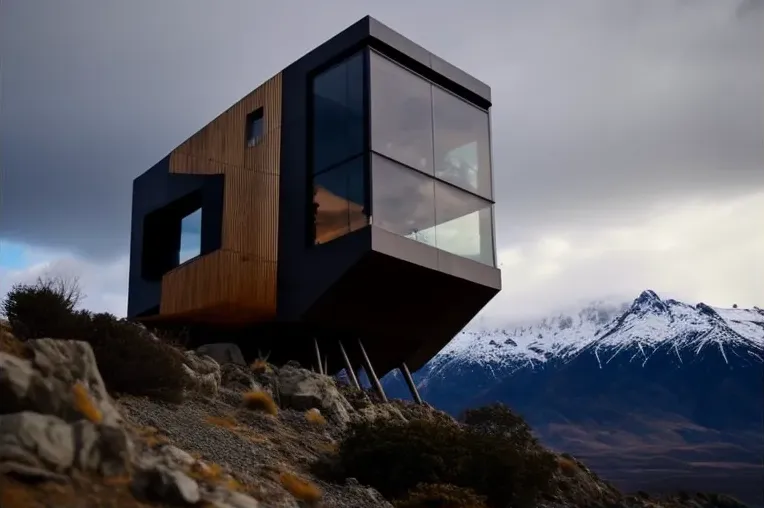 Casa de lujo con vistas impresionantes de las montañas nevadas en Pucón, Chile