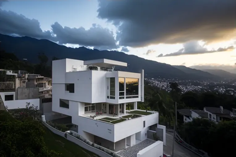 Casa moderna y sofisticada con fachada de piedra natural en Caracas