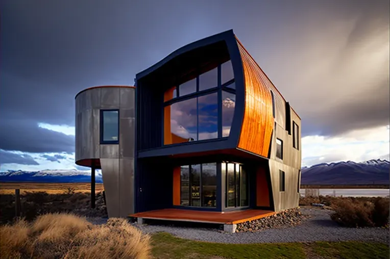 Casa moderna con acabados de hormigón armado y estacionamiento techado en Puerto Natales