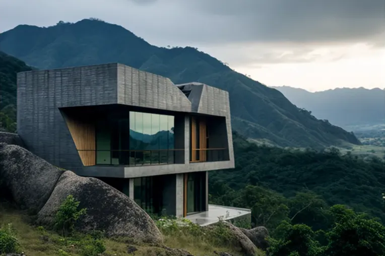 La belleza de las montañas nevadas en una casa de lujo