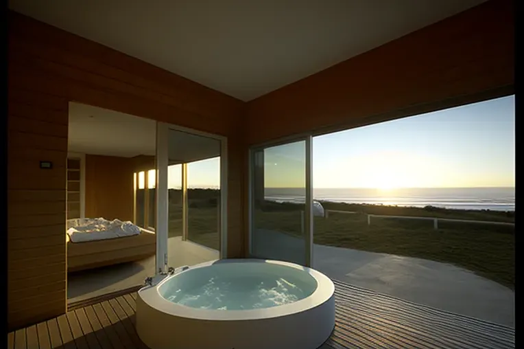 Jacuzzi de vapor rodeado de vistas impresionantes en Punta del Este