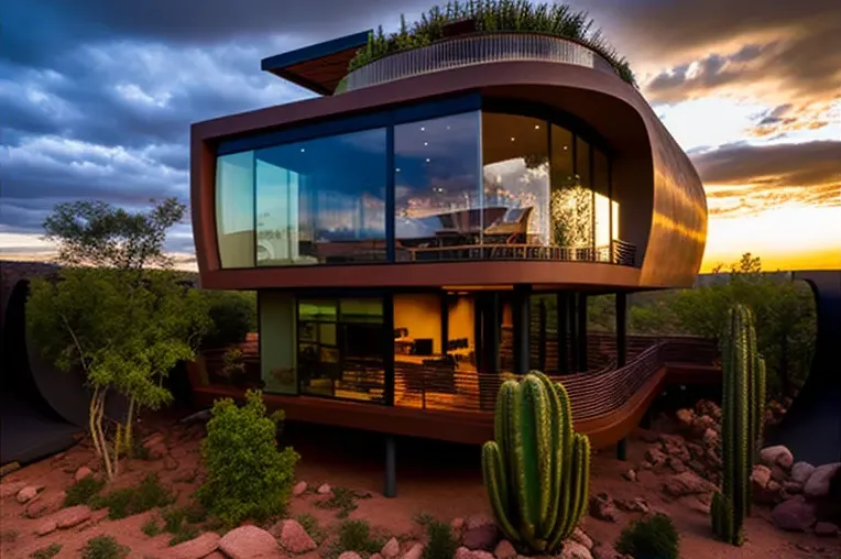 Escape a la naturaleza y la tecnología en esta Casa de Hormigón visto, Aluminio, Vidrio y Ladrillo en Santa Cruz